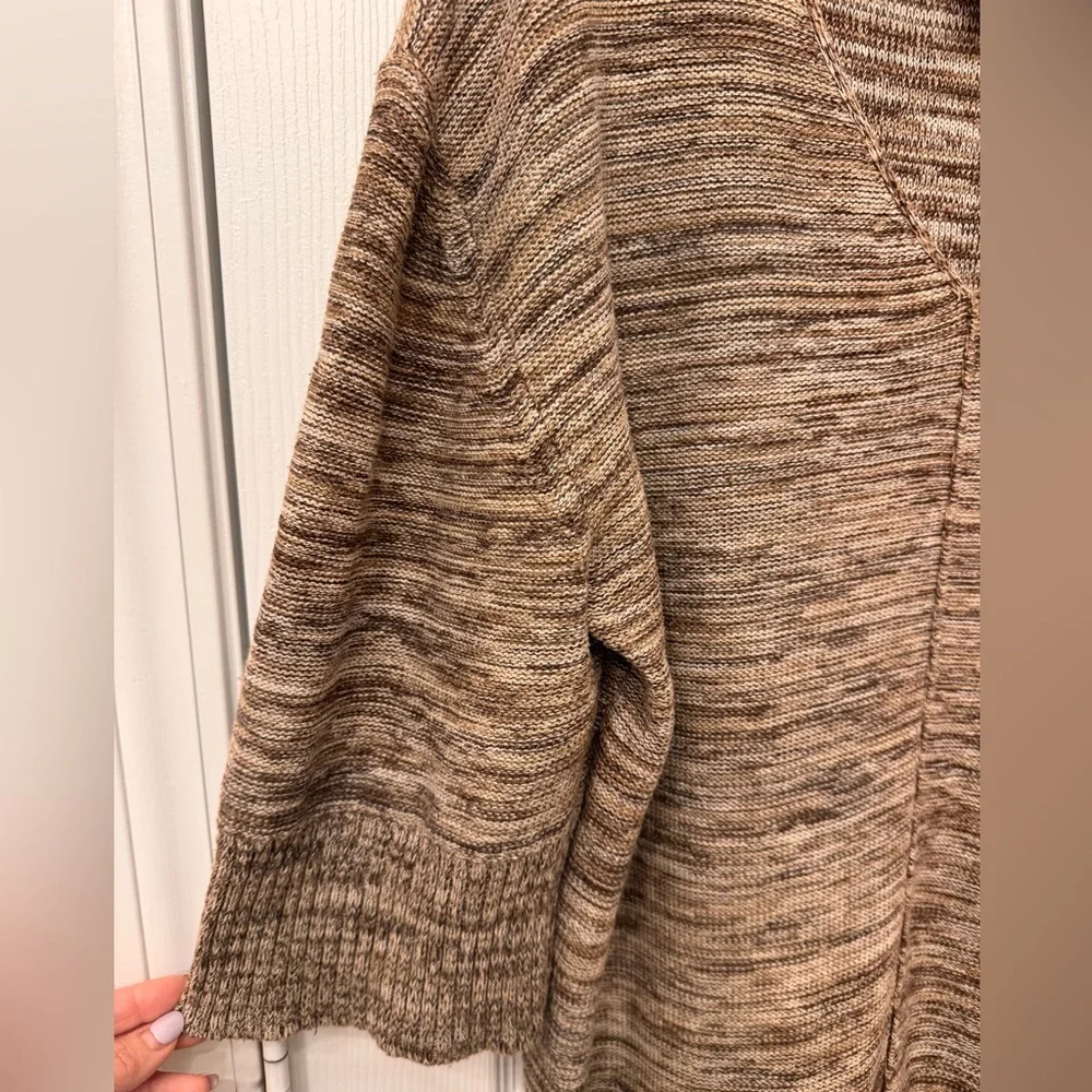 White Stag Women's Marled Brown V-Neck Sweater - Picture 3 of 4